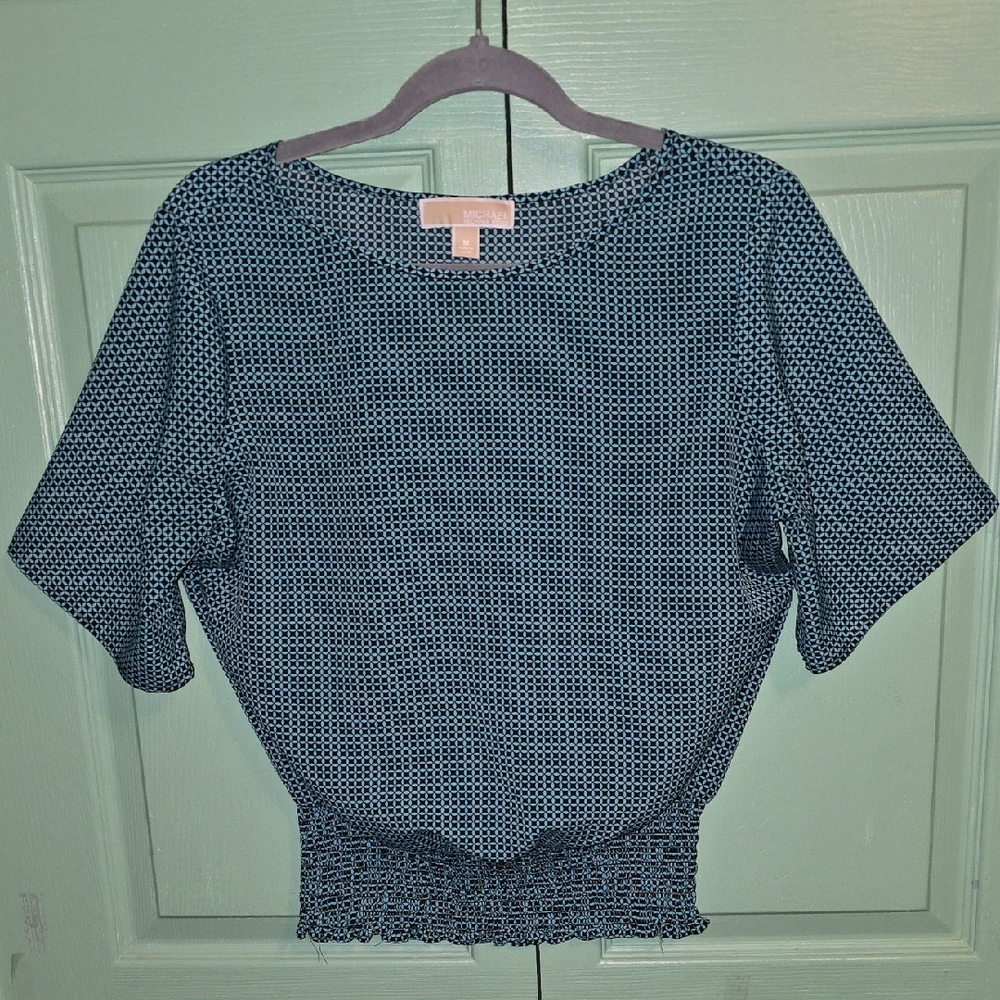 Michael Kors Navy Patterned Blouse